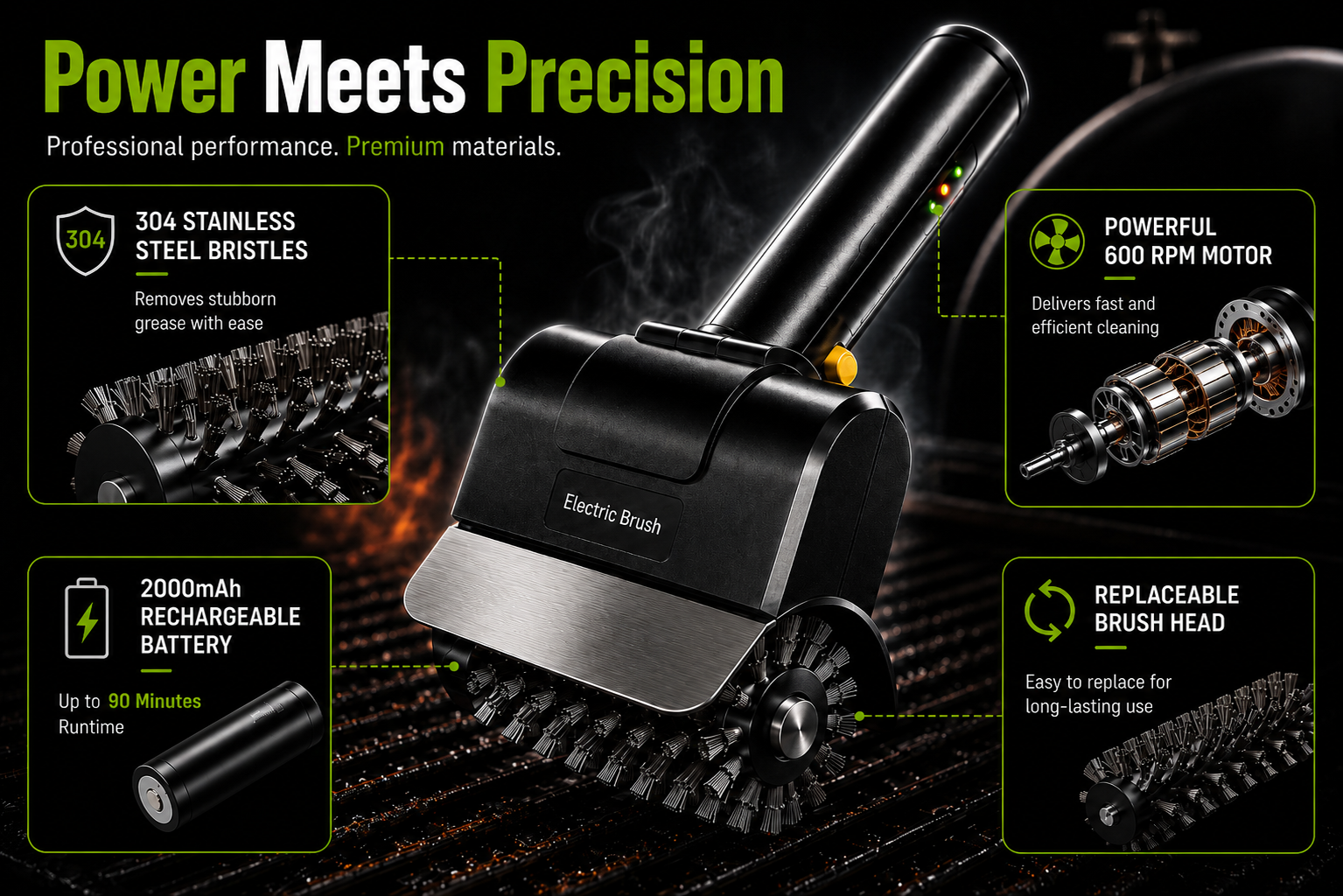 Cordless Electric Grill Brush